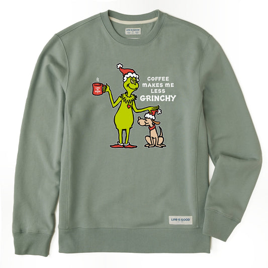 Men's Less Grinchy Coffee Simply True Fleece Crew