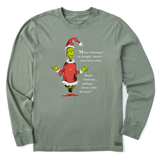 Men's Grinch Meaning of Christmas Long Sleeve Crusher Tee