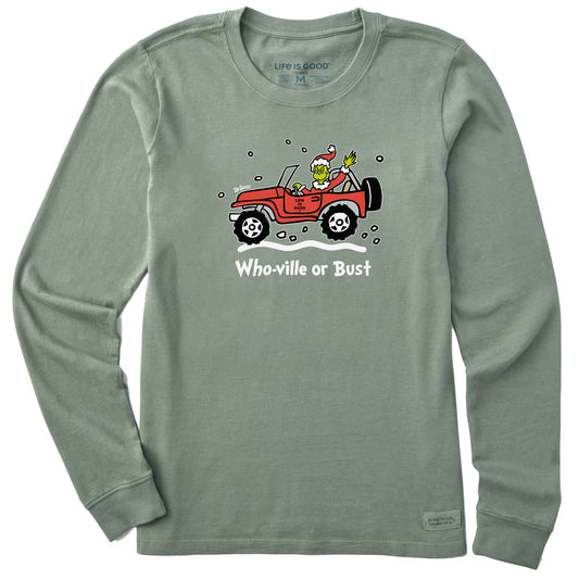 Women's Who-Ville or Bust SUV Grinch Long Sleeve Crusher Tee