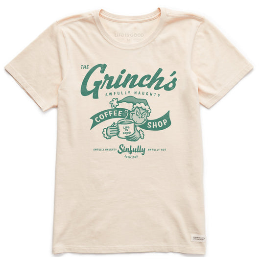 Women's Grinch Coffee Shop Short Sleeve Crusher Tee