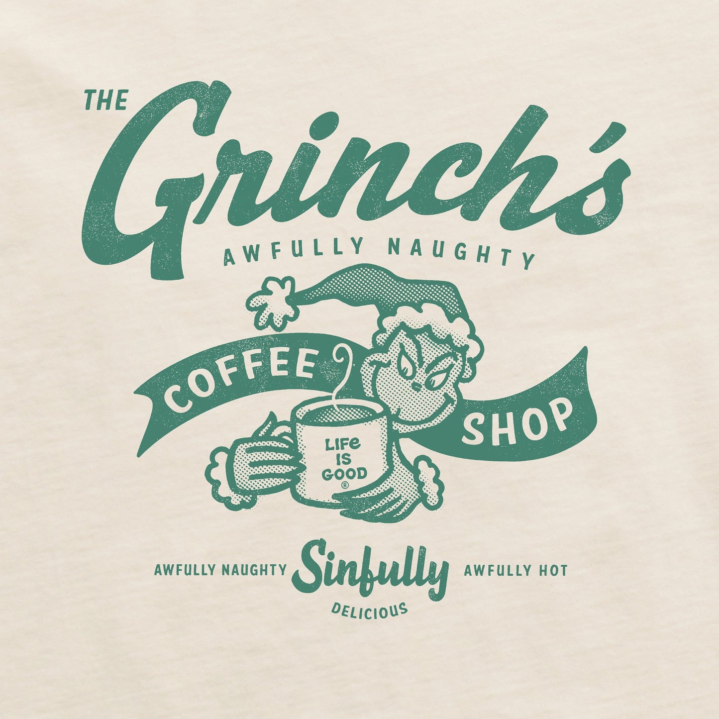 Women's Grinch Coffee Shop Short Sleeve Crusher Tee