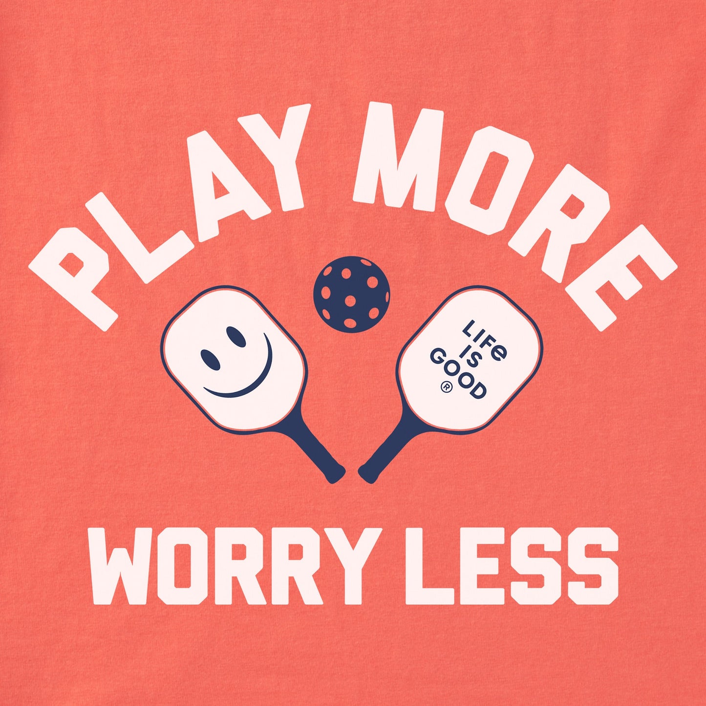Women's Play More Worry Less Pickleball Short Sleeve Tee