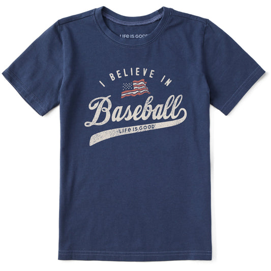 Kids I Believe in Baseball Short Sleeve Crusher Tee