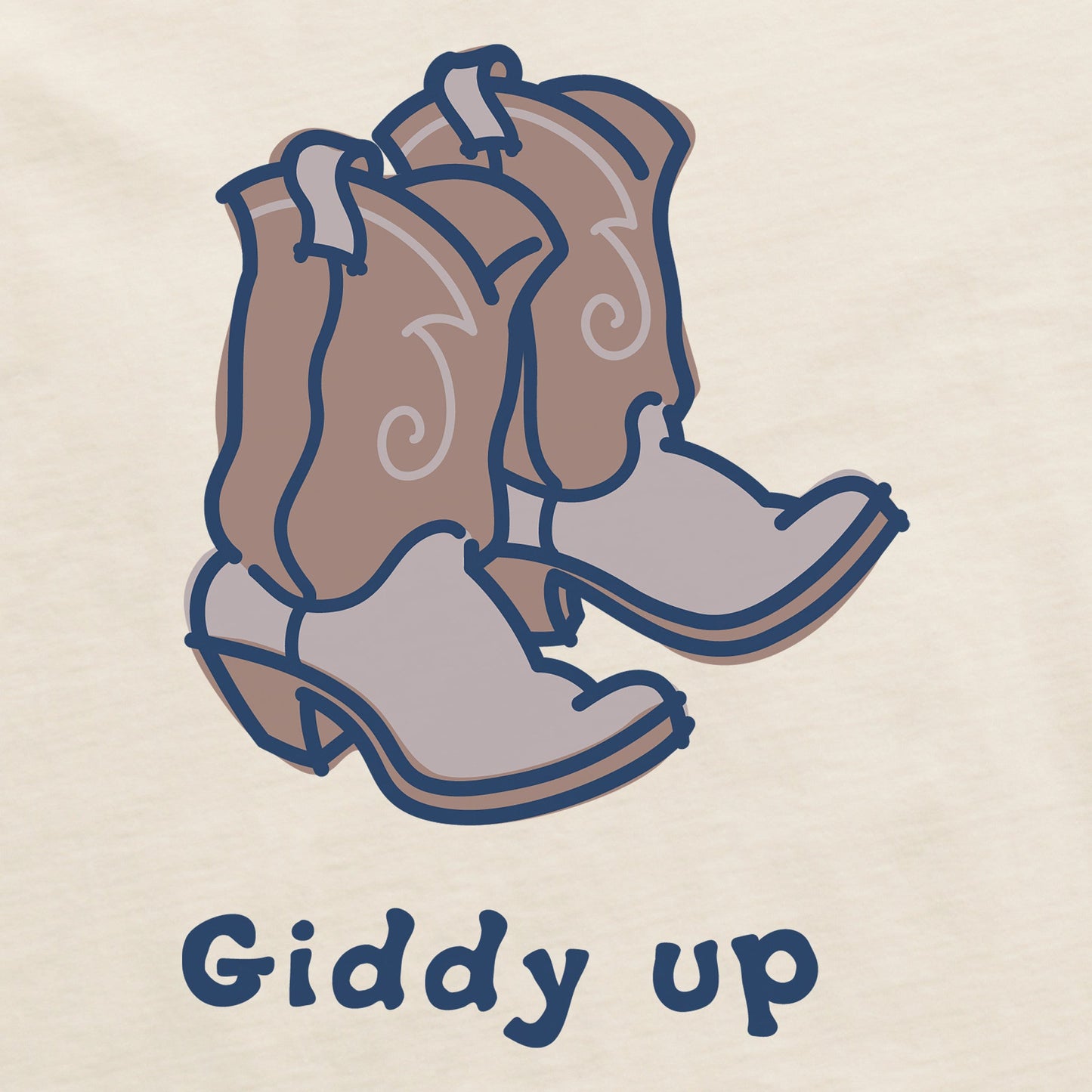Women's Giddy Up Cowboy Boots Short Sleeve Crusher Boxy Tee