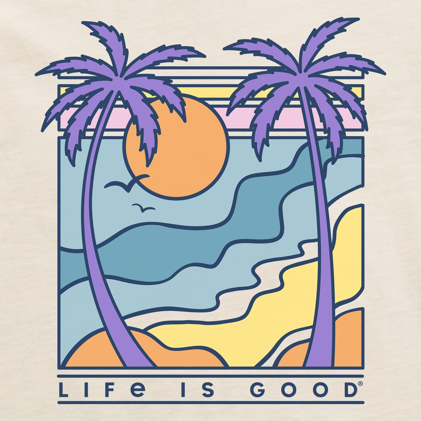 Women's Retro Palms Scene Short Sleeve Crusher Boxy Tee