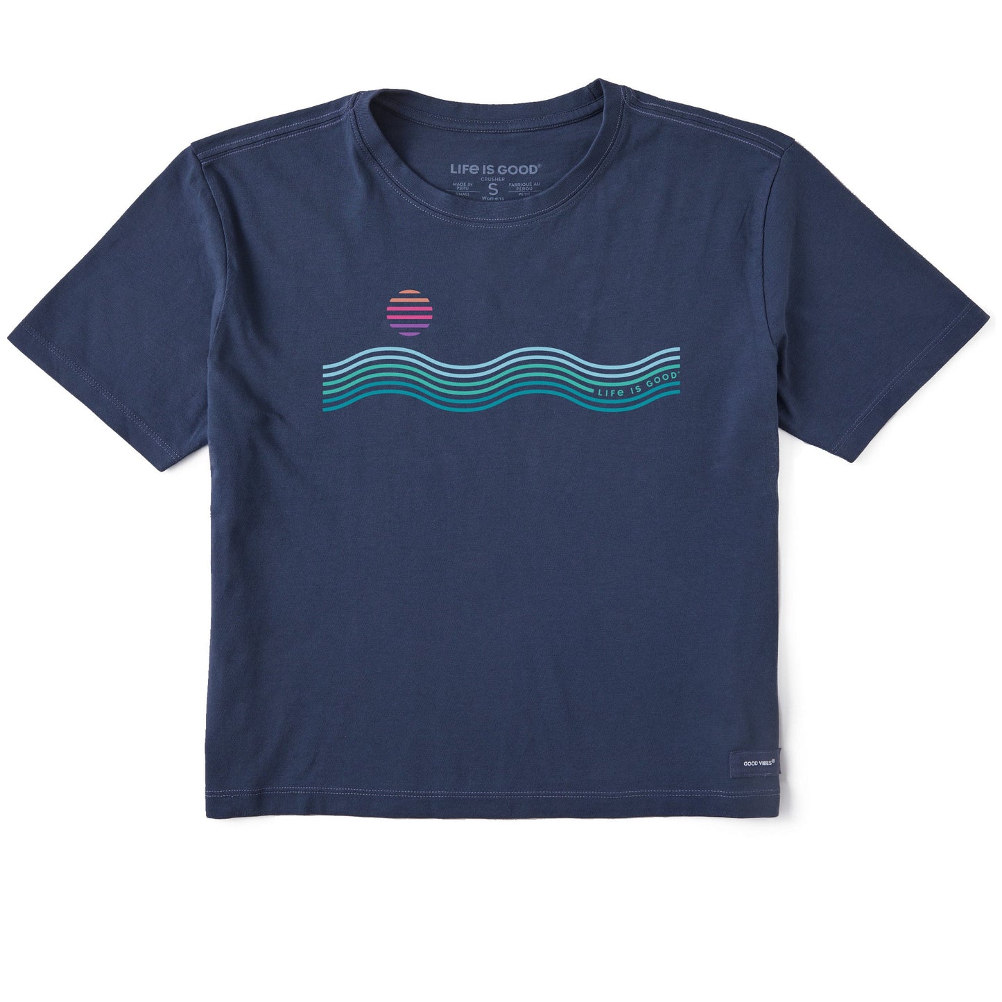Women's Waves & Sun Short Sleeve Crusher Boxy Tee