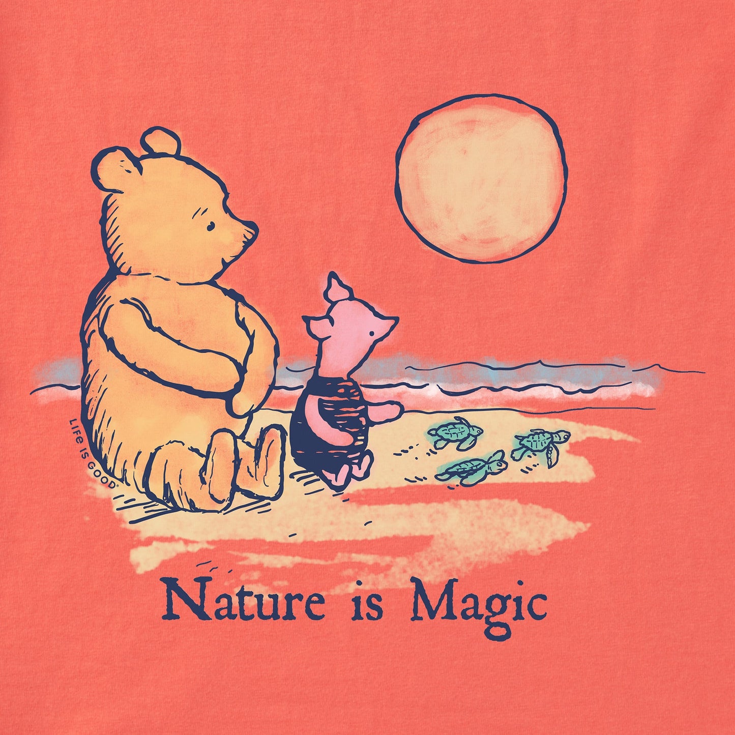 Women's Winnie Nature is Magic Turtles Short Sleeve Vee