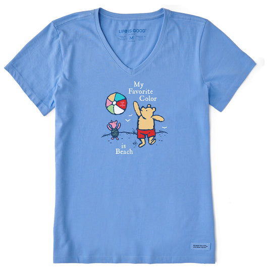 Women's Winnie Favorite Color is Beach Short Sleeve Vee