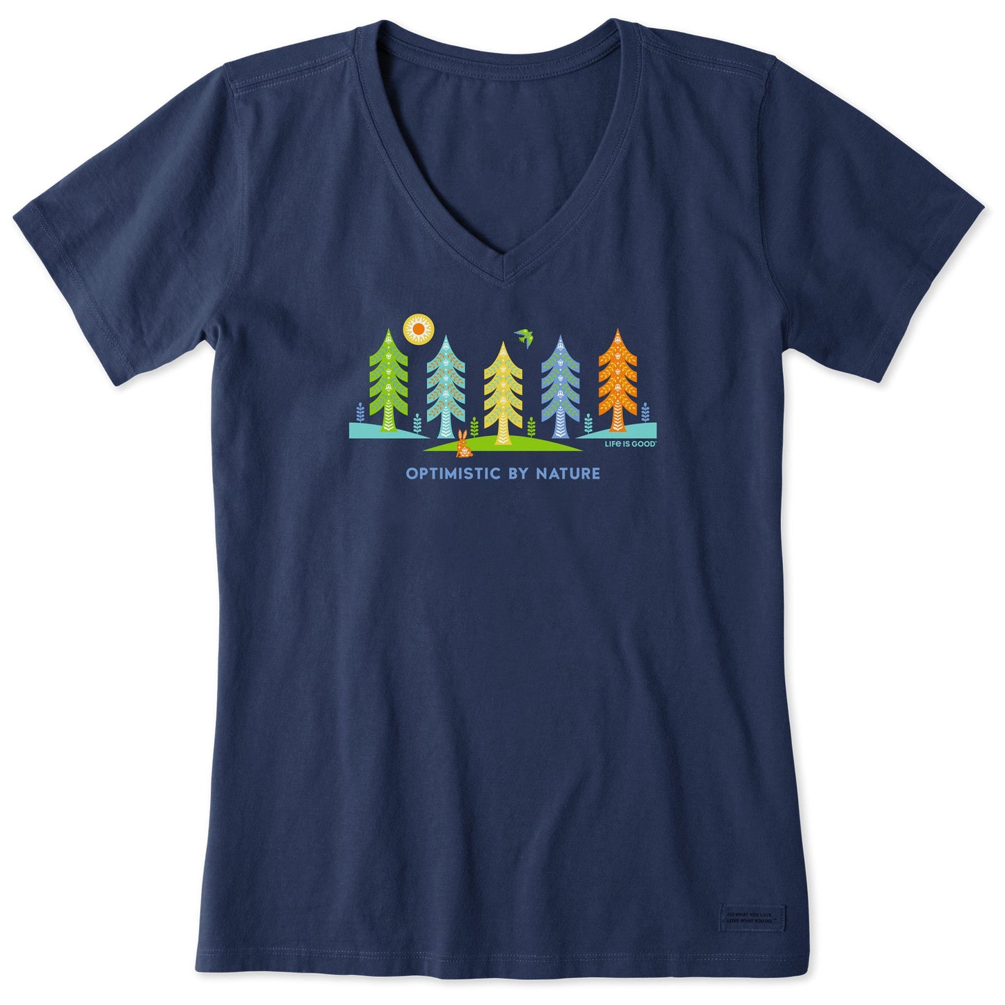 Women's Trees Optimistic by Nature Short Sleeve Vee