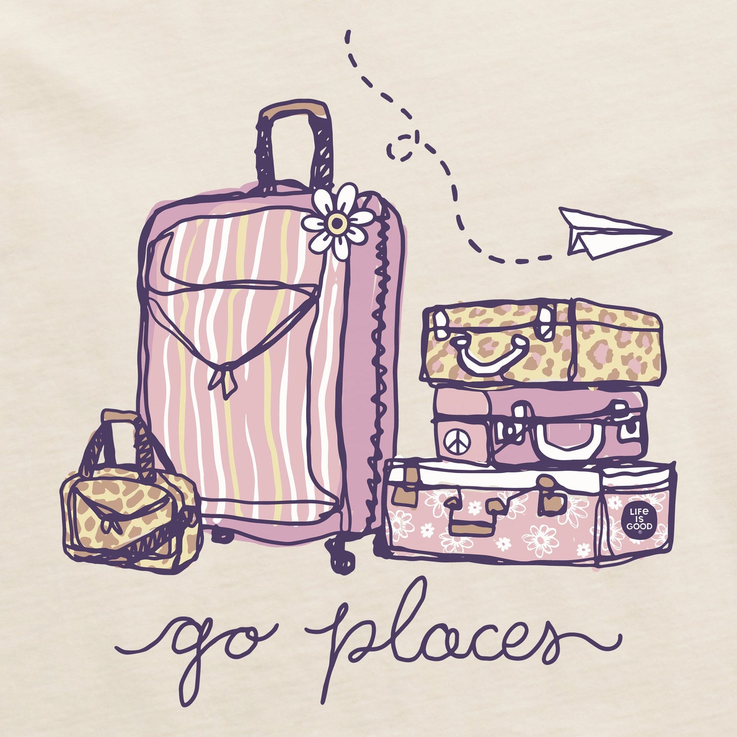Women's Go Places Luggages Short Sleeve Crusher Tee