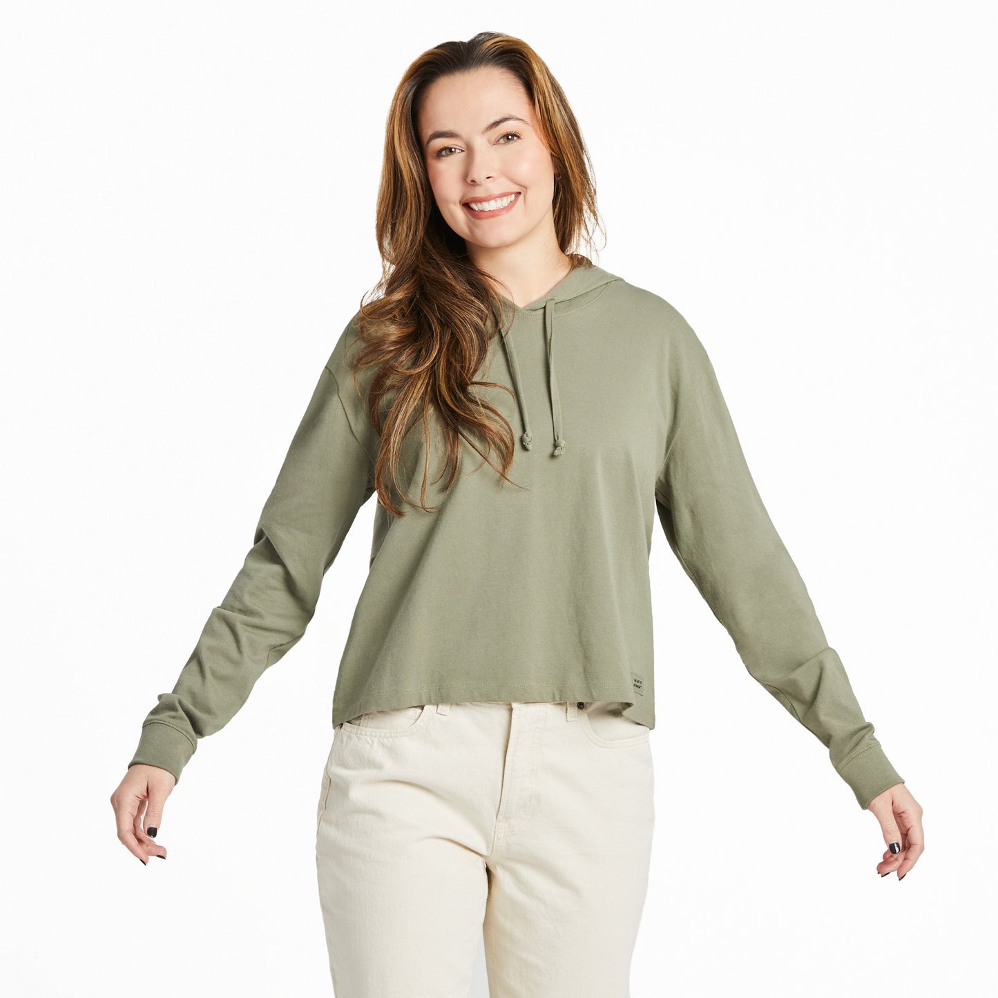 Women's Solid Crusher Boxy Hoodie