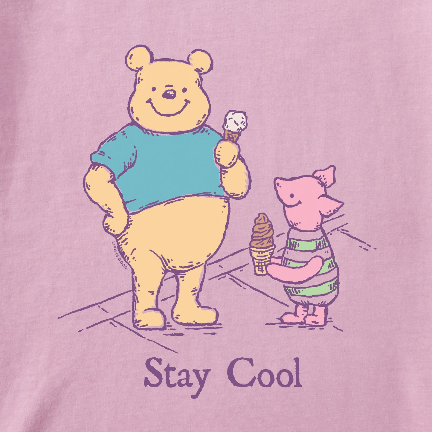 Women's Winnie & P Stay Cool Ice Cream Short Sleeve Crusher Boxy Tee