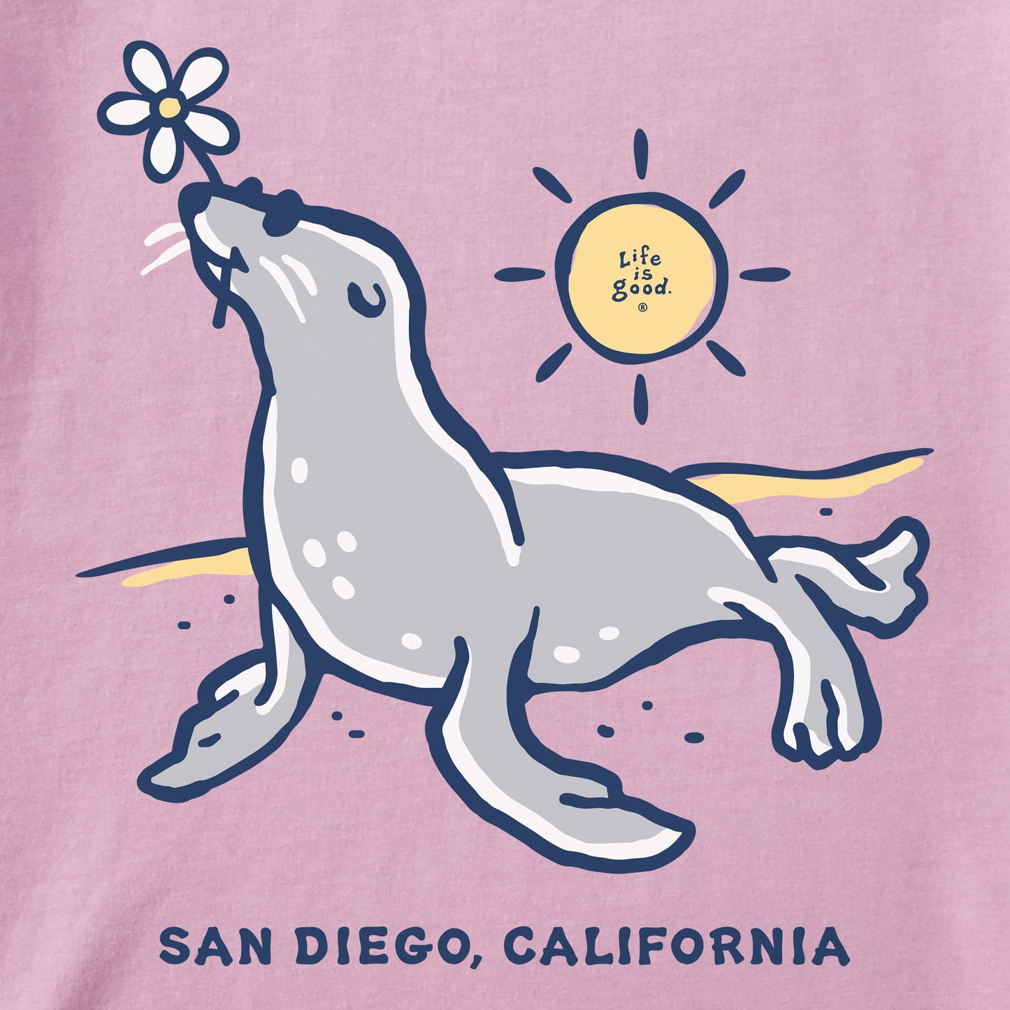 Women's Sea Lion Daisy San Diego Short Sleeve Crusher Tee