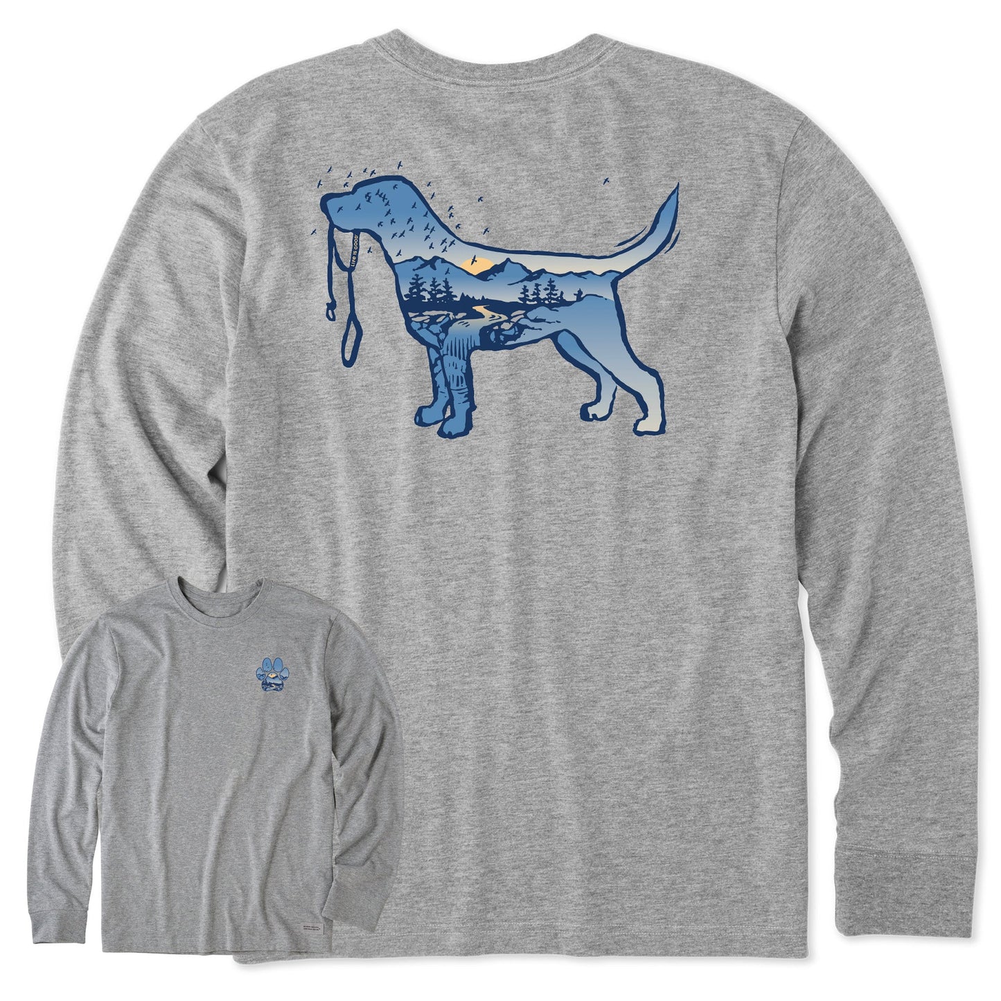 Men's Macro Micro Dogscape Long Sleeve Crusher Tee