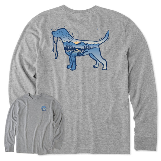 Men's Macro Micro Dogscape Long Sleeve Crusher Tee
