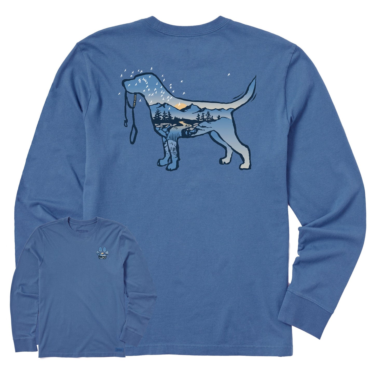 Men's Macro Micro Dogscape Long Sleeve Crusher Tee