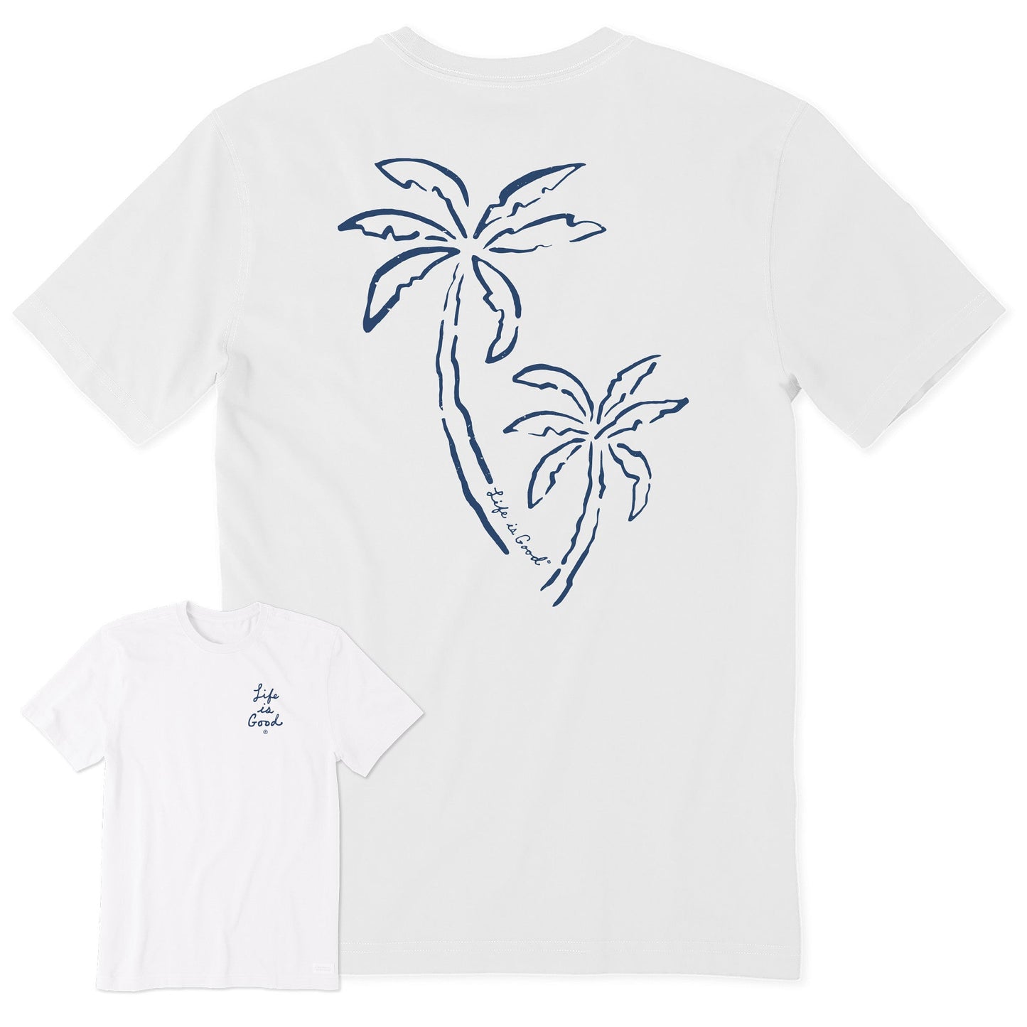 Men's Two Simple Palms Short Sleeve Crusher Tee