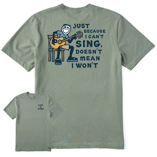Men's Jake Can't Sing Guitar Short Sleeve Crusher Tee