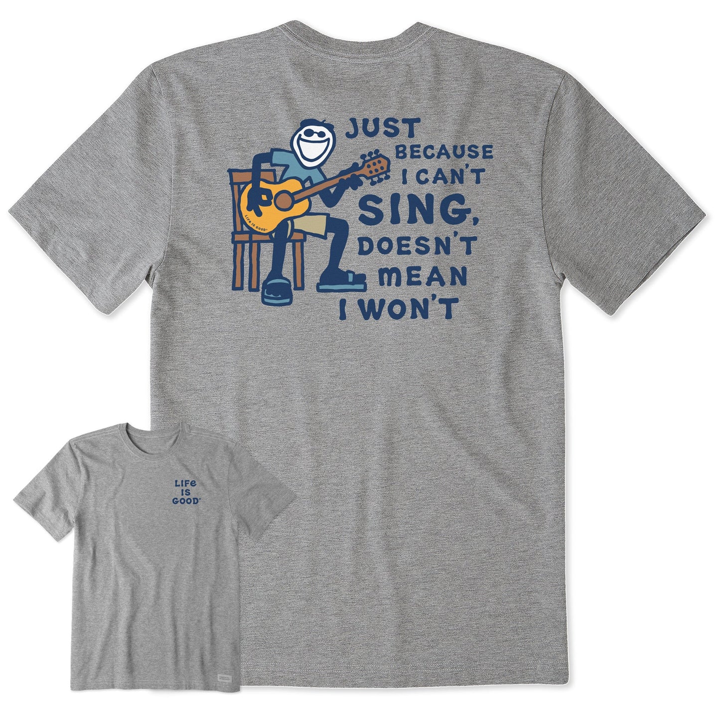 Men's Jake Can't Sing Guitar Short Sleeve Crusher Tee