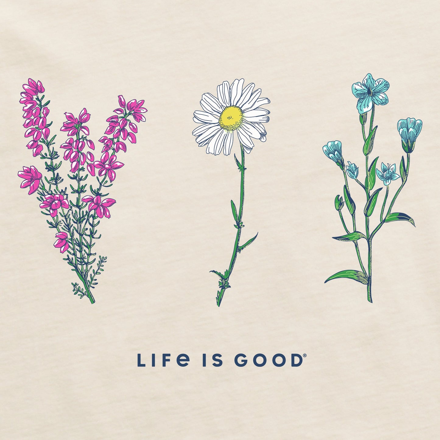 Women's Detailed Wildflowers Short Sleeve Crusher Boxy Tee