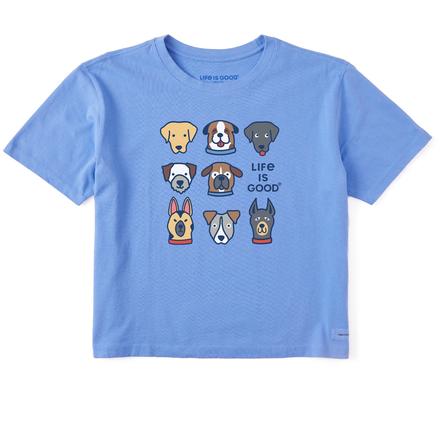 Women's Cute Dogs Short Sleeve Crusher Boxy Tee