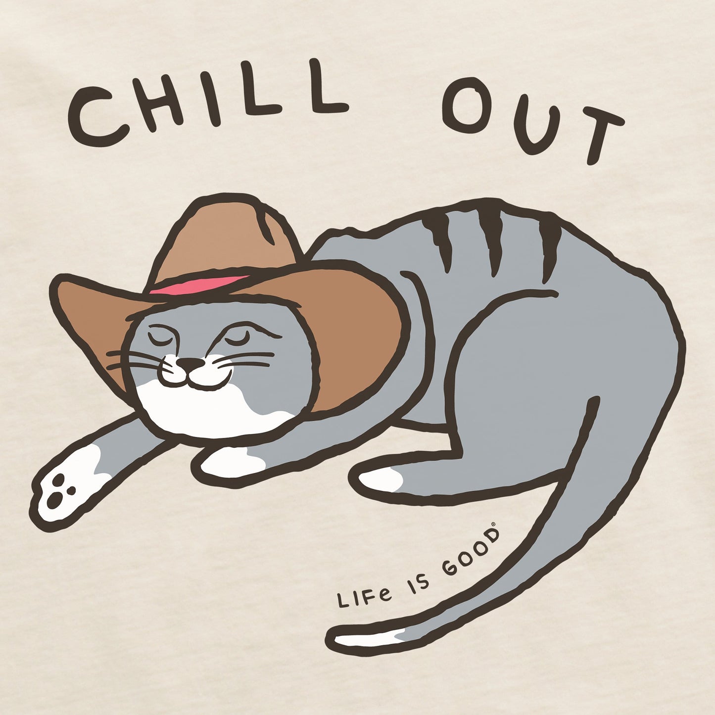 Women's Chill Out Cat Short Sleeve Crusher Boxy Tee