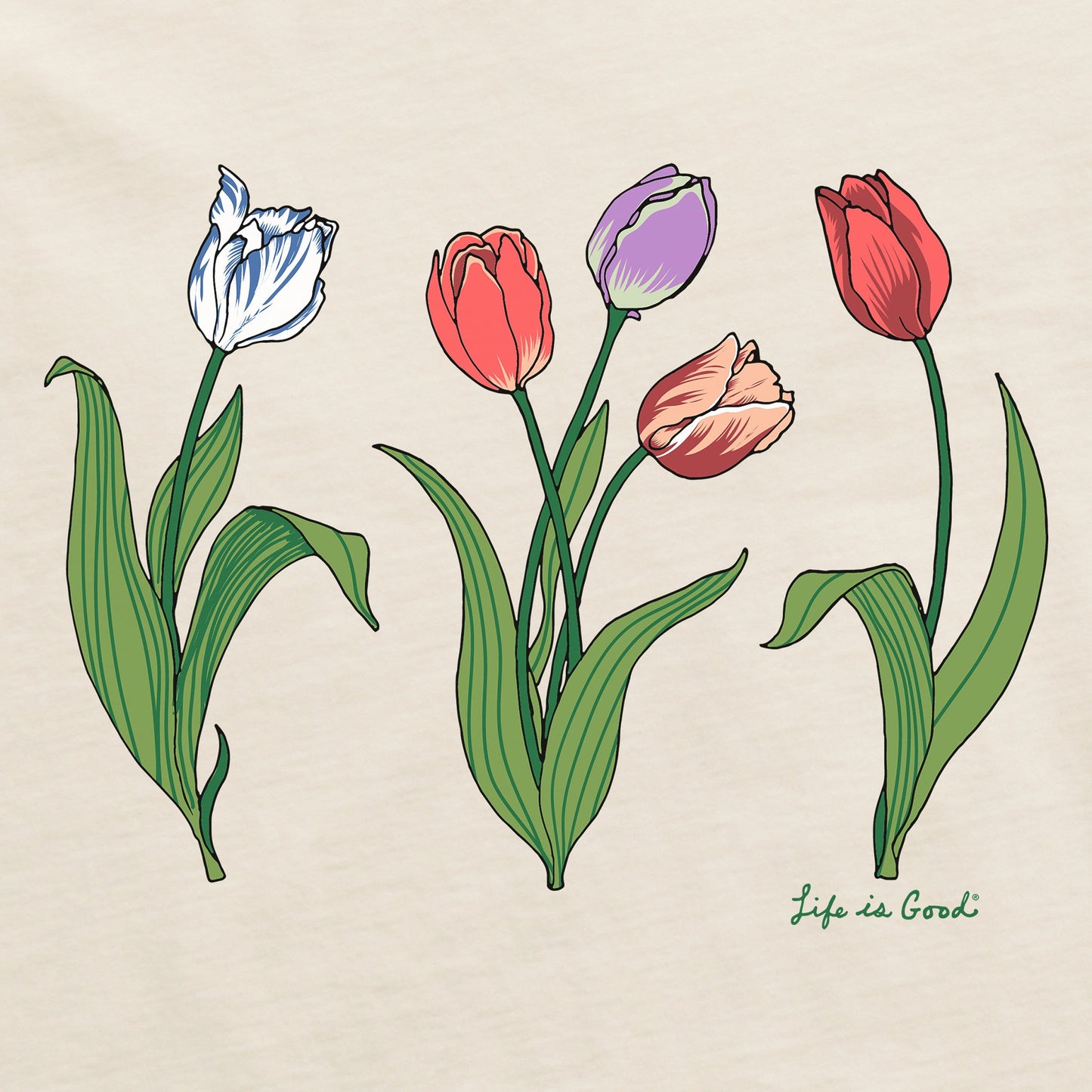 Women's 3 Genuine Tulips Short Sleeve Crusher Tee