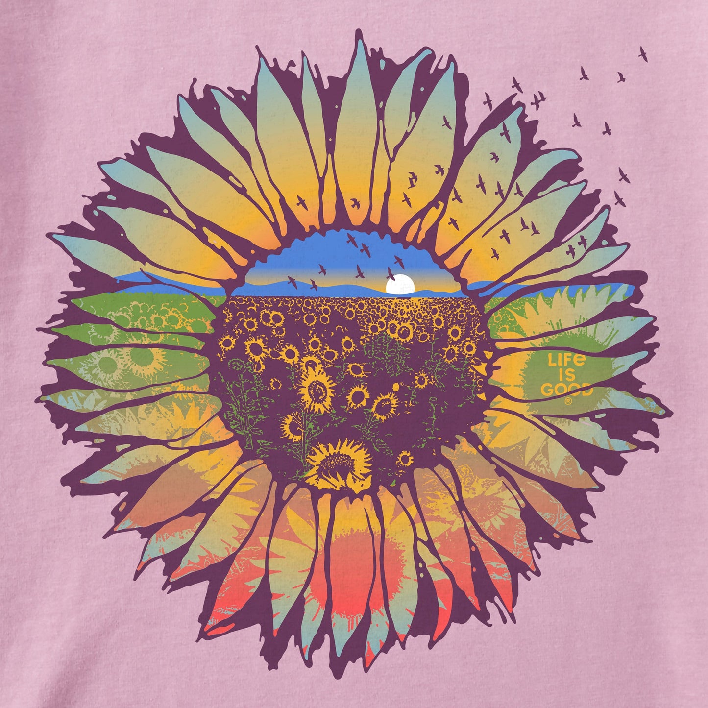 Women's Sunflowerscape Short Sleeve Crusher Tee