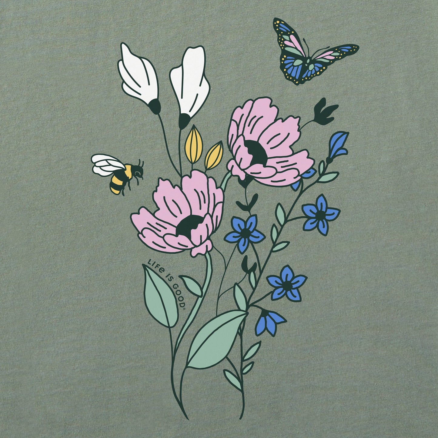 Women's Wildflowers Bouquet Short Sleeve Tee