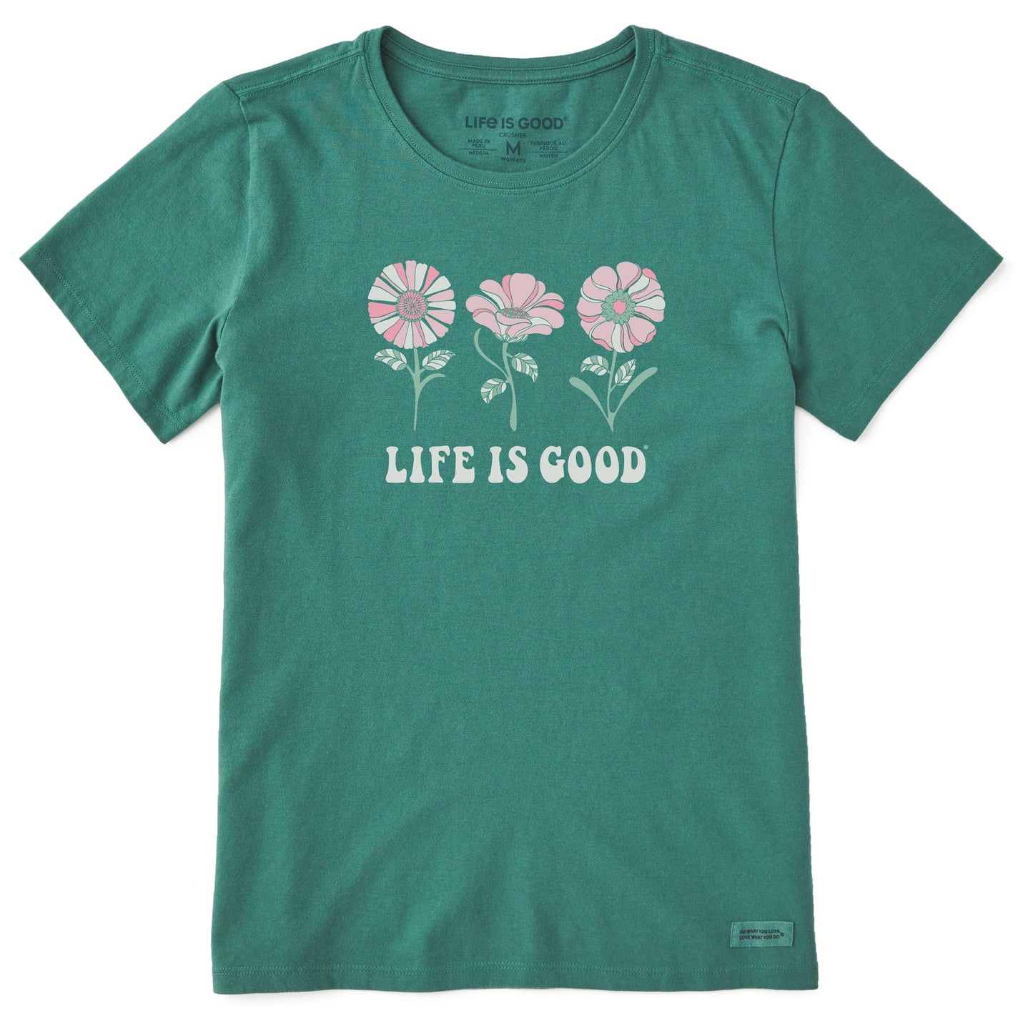 Women's 3 Flowers Short Sleeve Crusher Tee