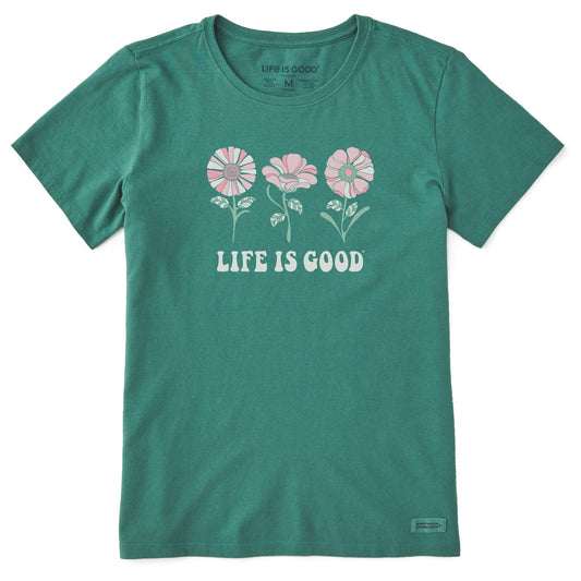 Women's 3 Flowers Short Sleeve Crusher Tee