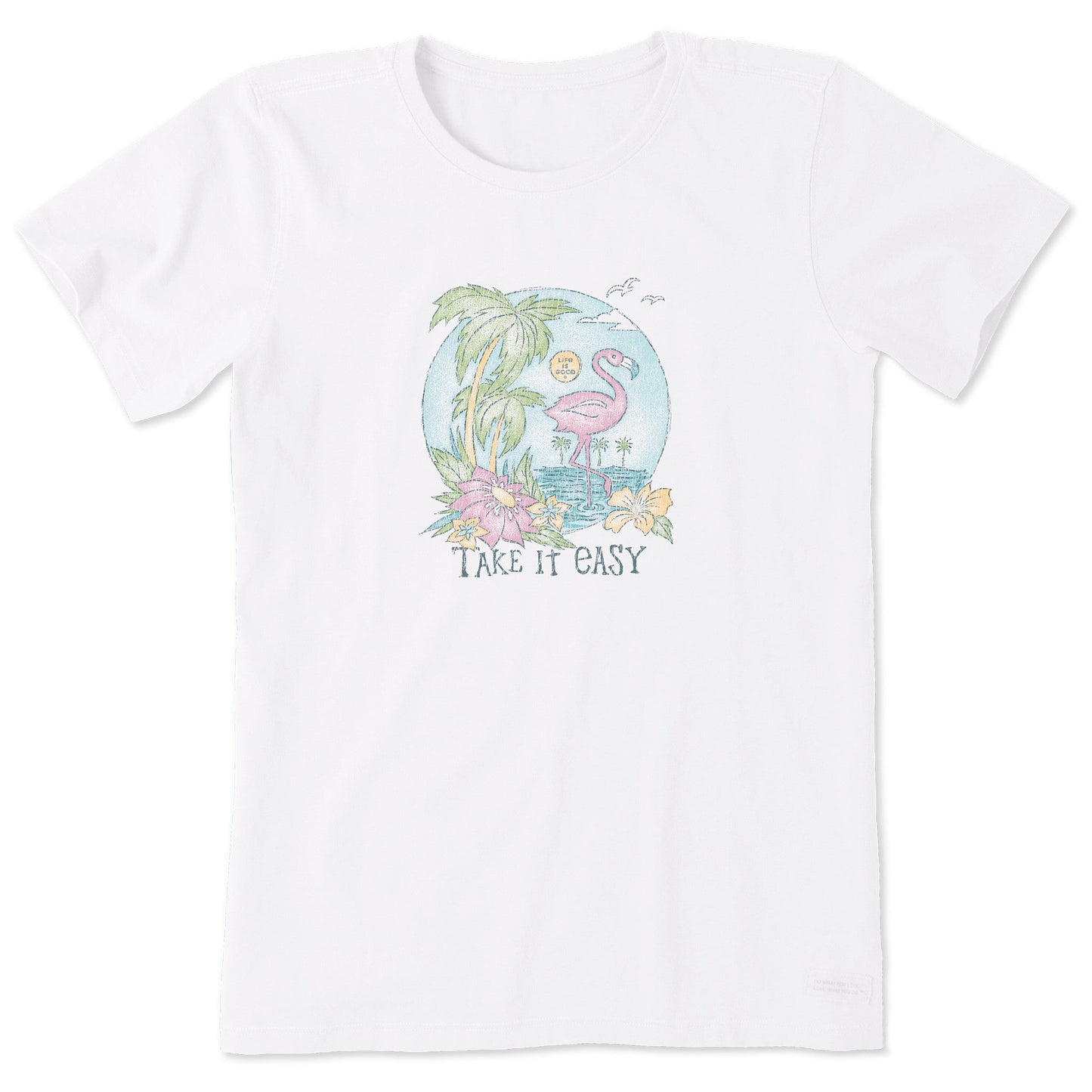 Women's Take it Easy Flamingo Short Sleeve Crusher Tee