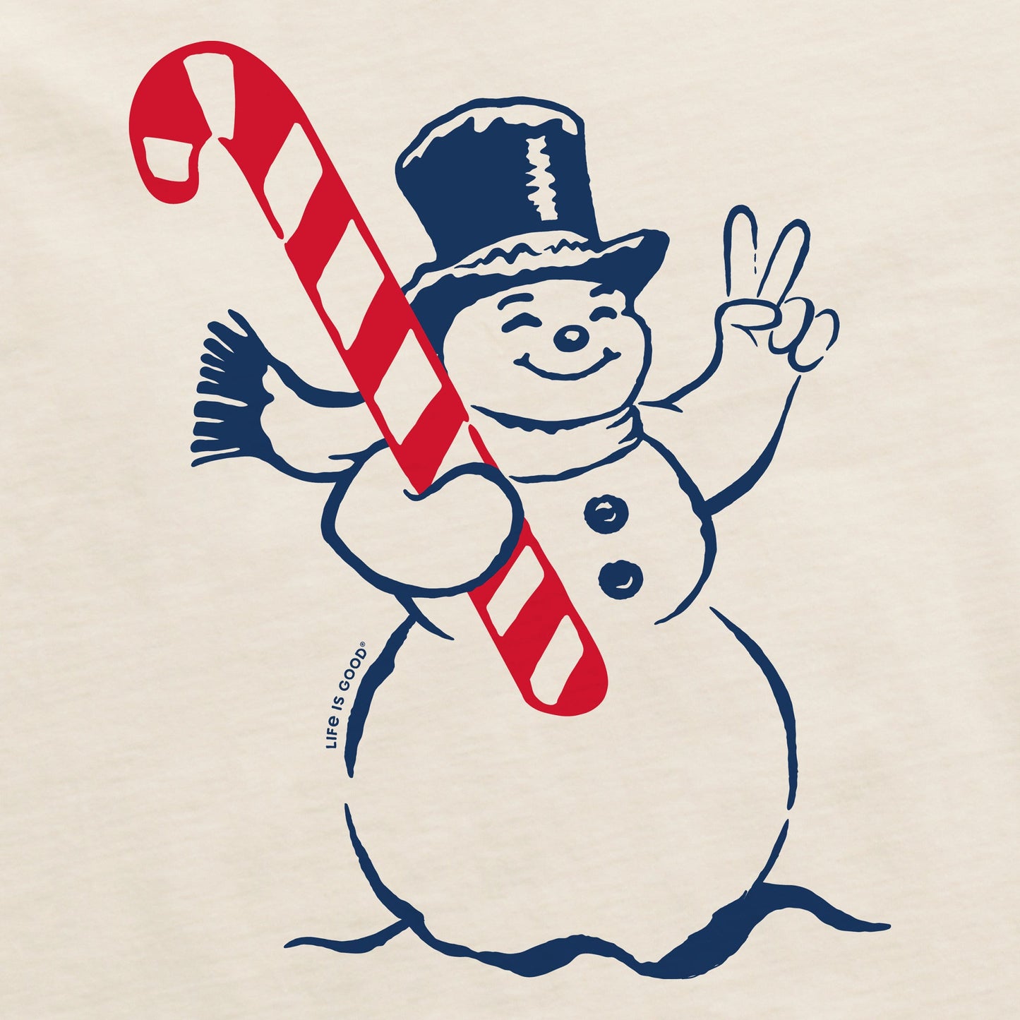 Women's Retro Peace Snowman Long Sleeve Crusher Tee