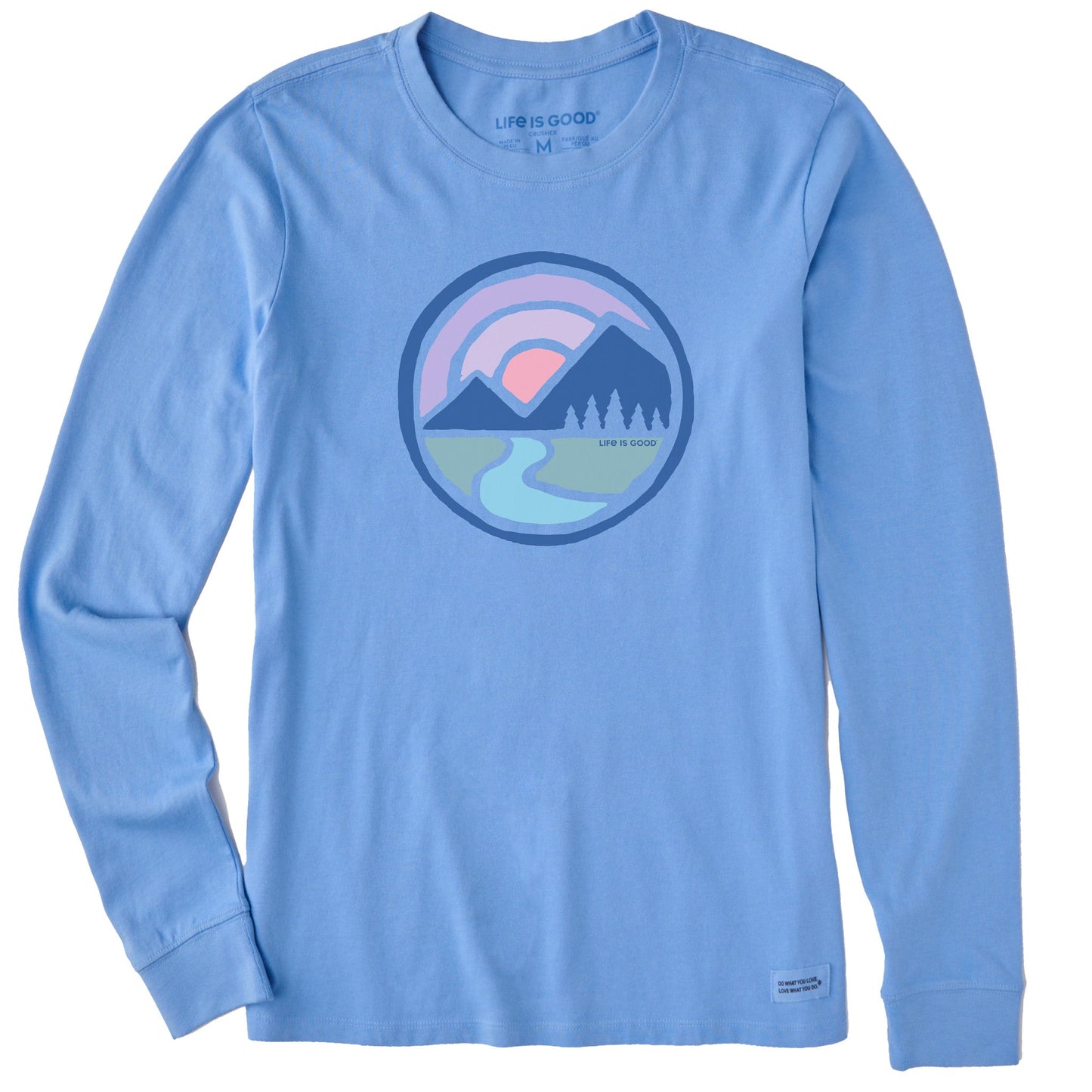 Women's Sunset Mountain Circle Long Sleeve Crusher Tee