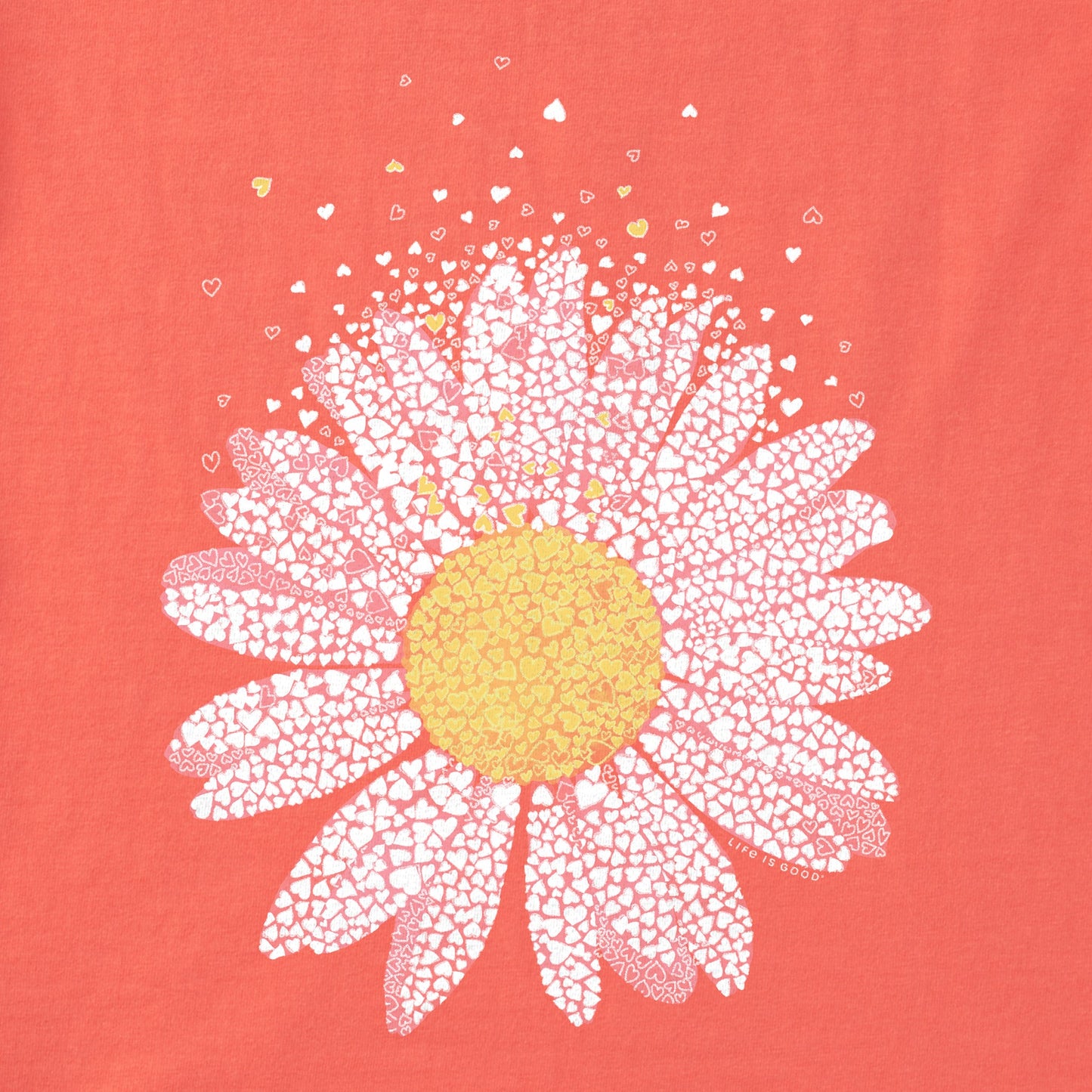 Women's Flower of Hearts Short Sleeve Crusher Vee