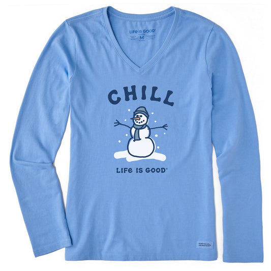 Women's Chill Snowman Long Sleeve Crusher Vee