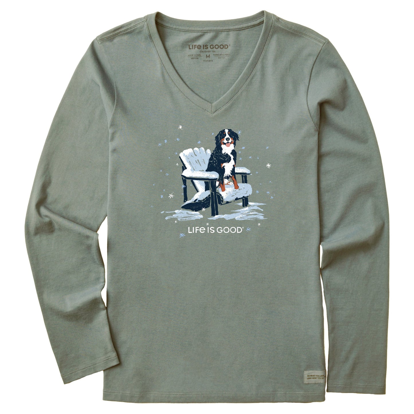 Women's Snowy Adirondack Bernese Long Sleeve Crusher Vee