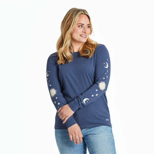 Women's Celestial Sun & Moons Long Sleeve Crusher-LITE Tee