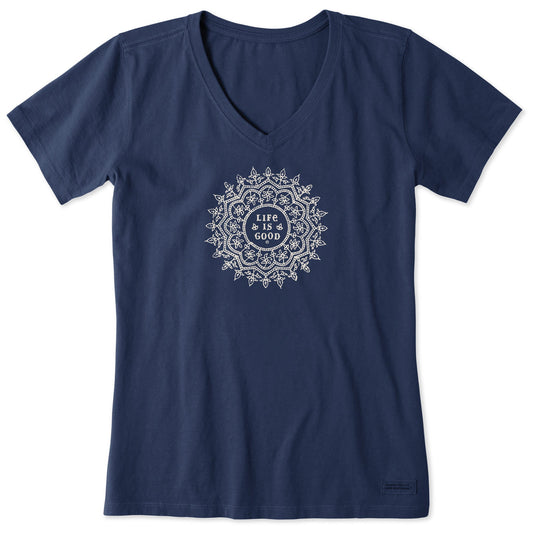 Women's Antique Mandala Short Sleeve Crusher-LITE Vee
