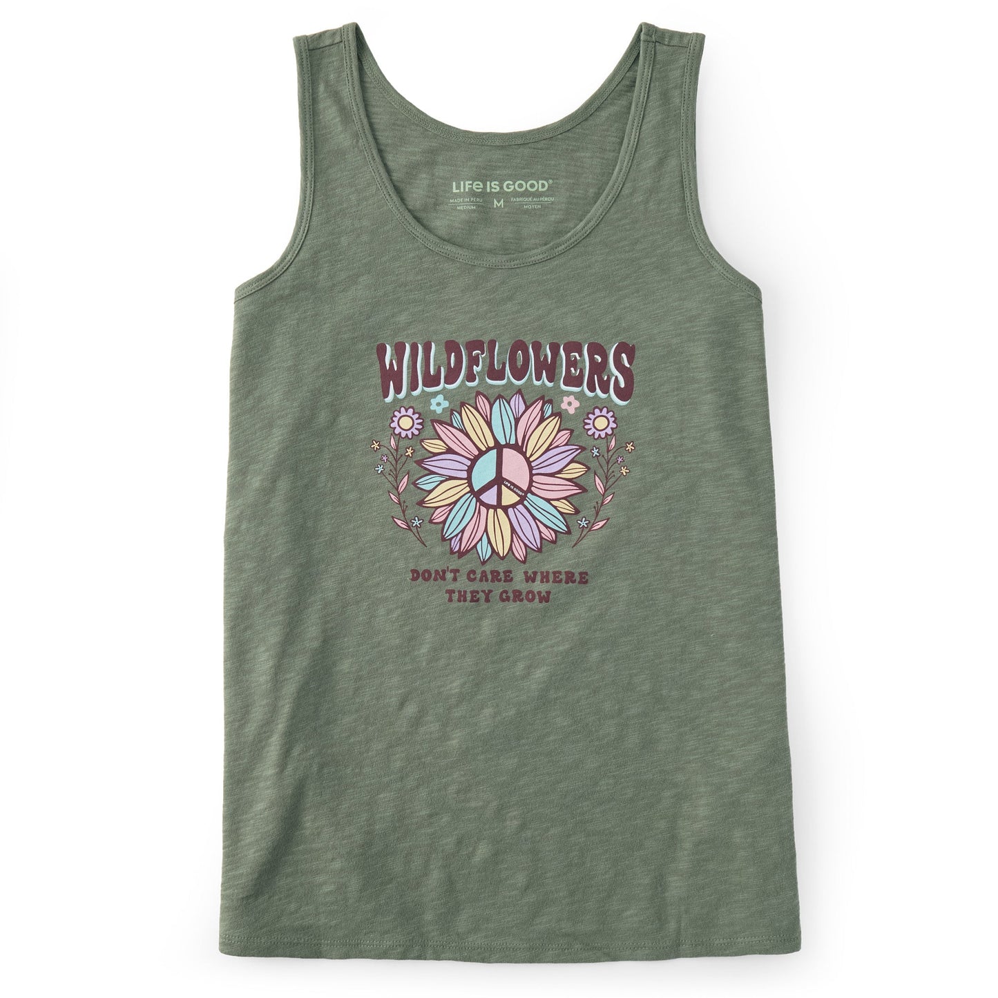 Women's Wildflowers Can Where They Grow Textured Slub Tank