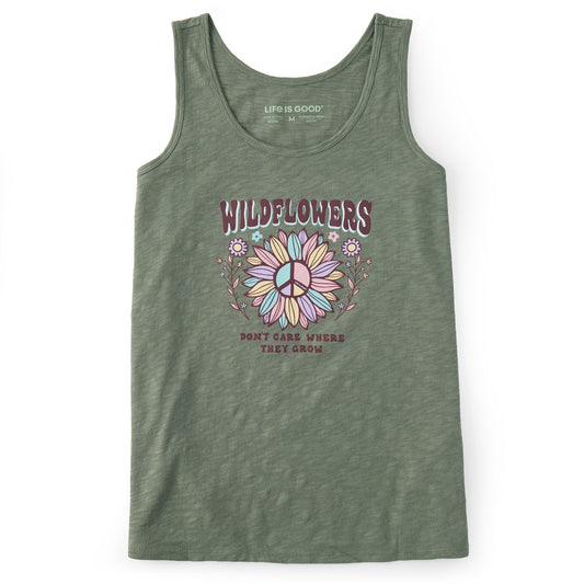 Women's Wildflowers Can Where They Grow Textured Slub Tank