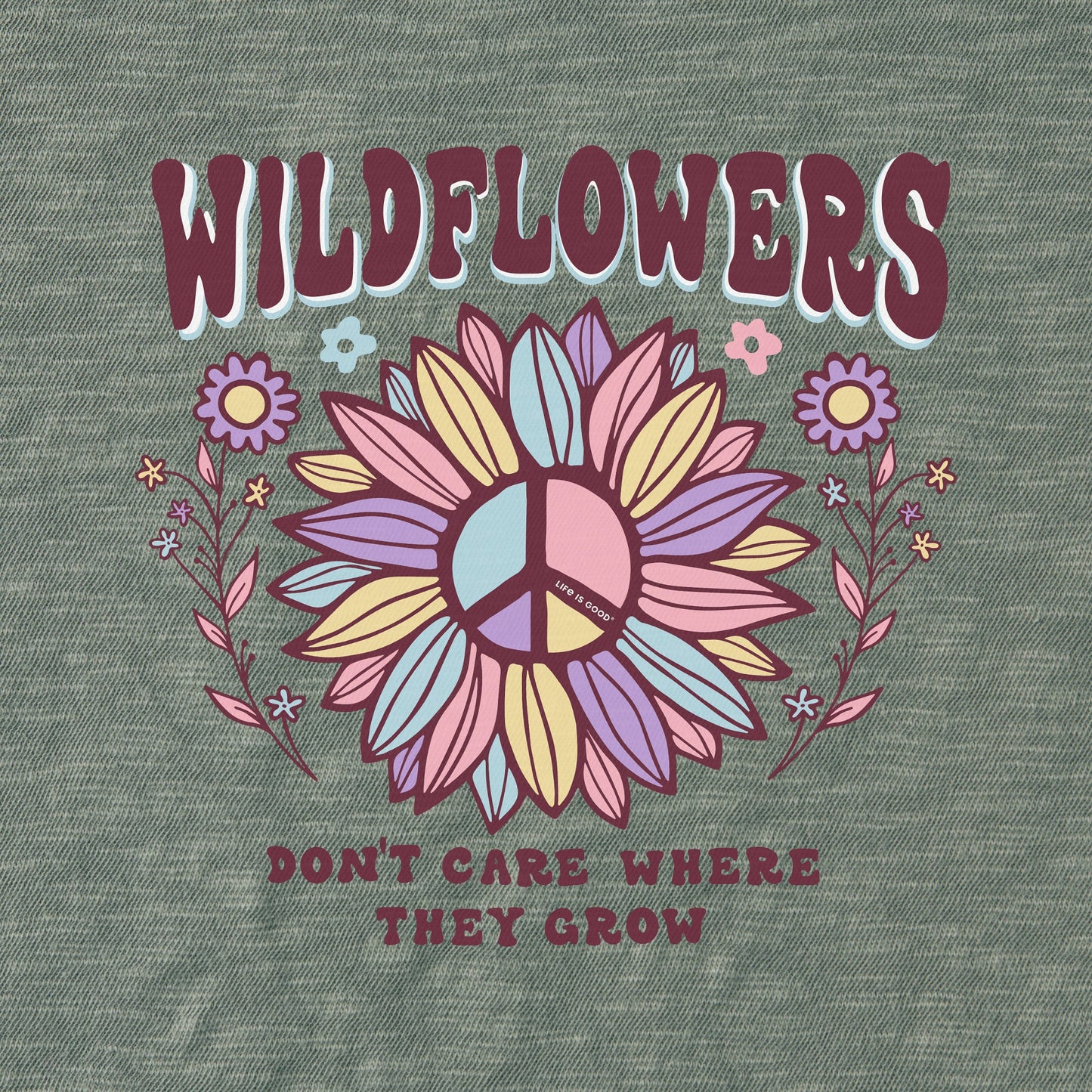 Women's Wildflowers Can Where They Grow Textured Slub Tank