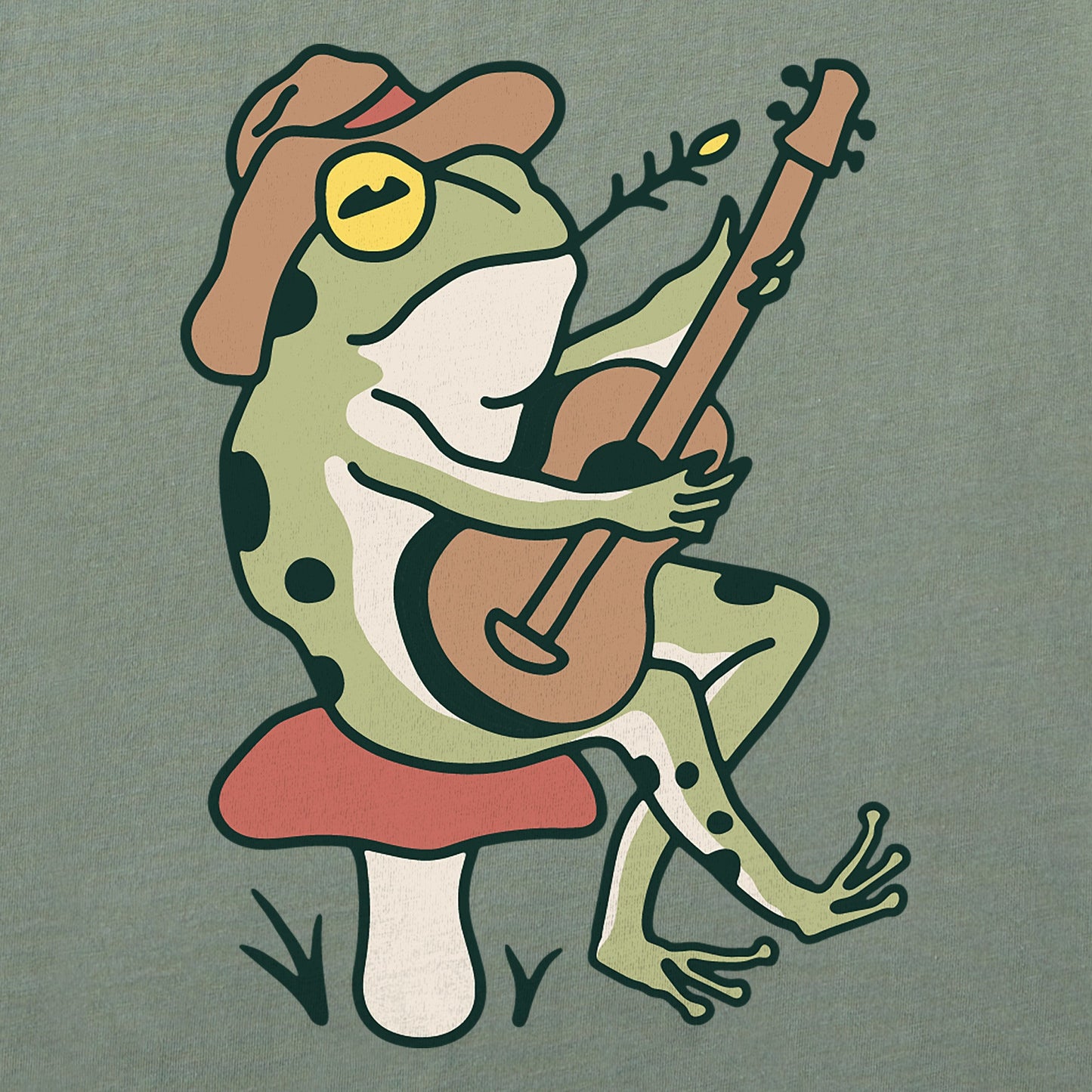 Women's Frog Guitar Short Sleeve Crusher Boxy Tee