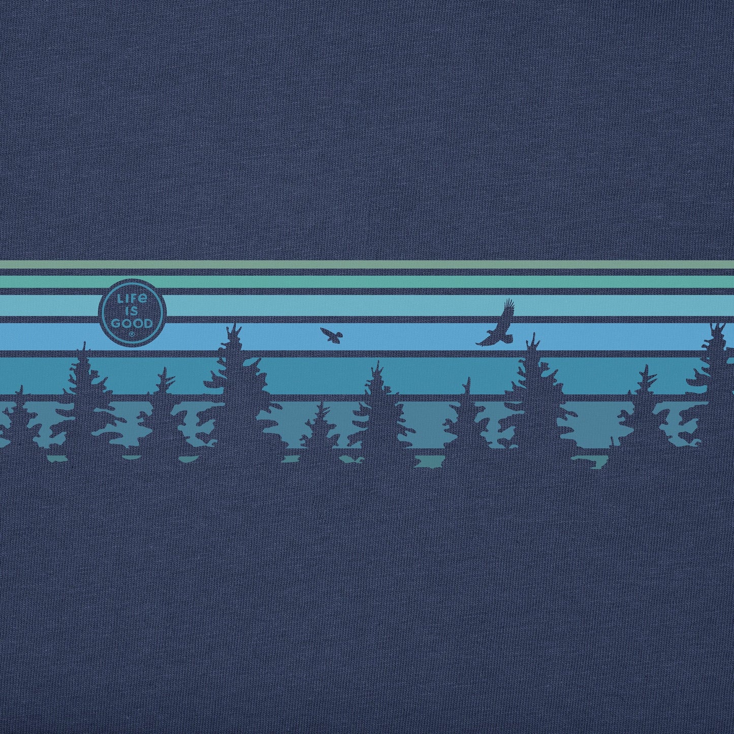 Women's Tree Striped Sky Long Sleeve Crusher Boxy Tee