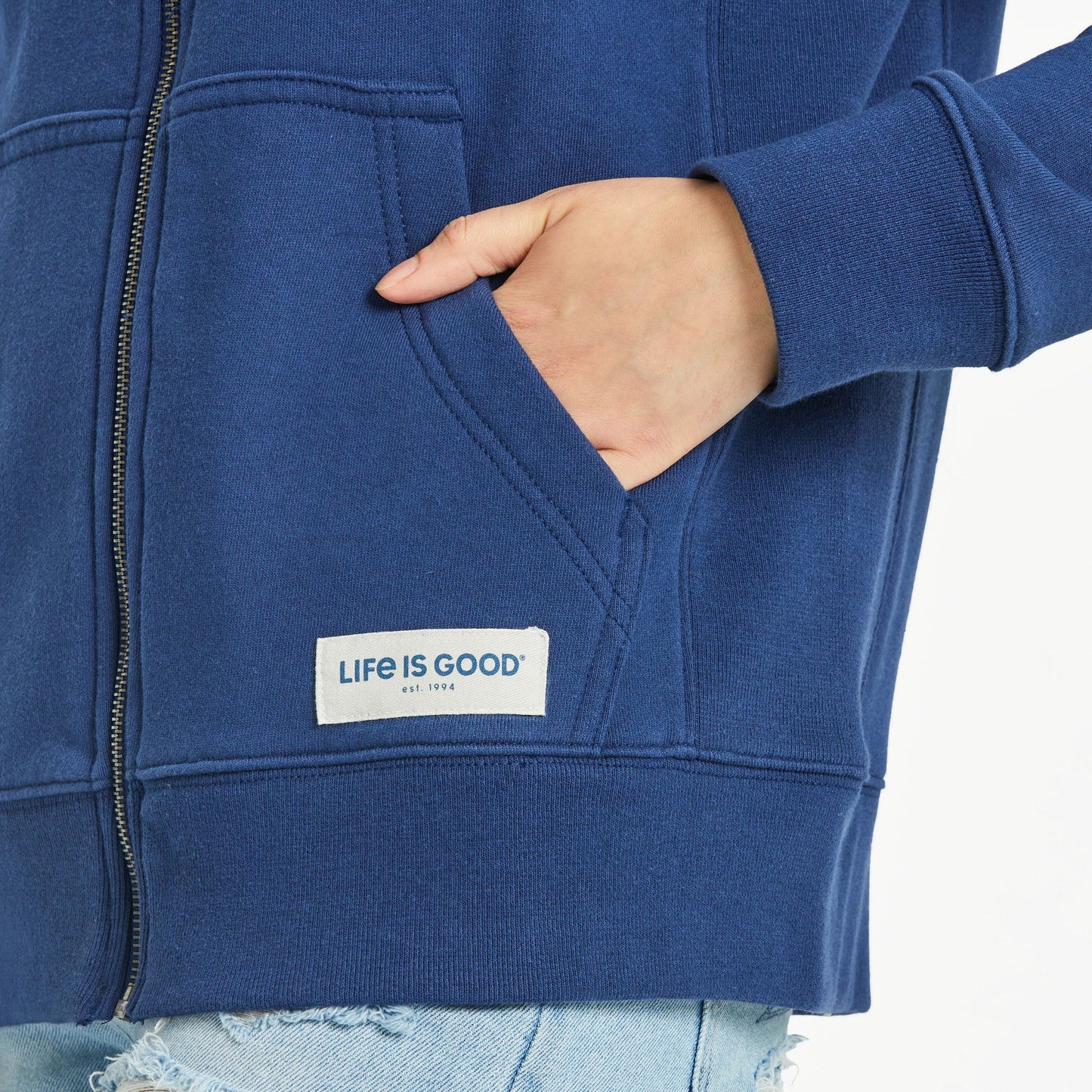 Women's Good Vibes Floral Diamond Simply True Fleece Zip Hoodie