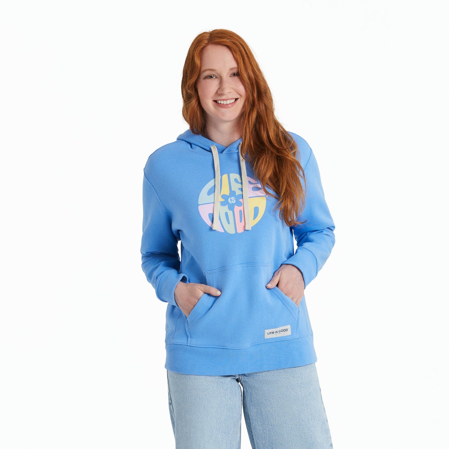 Women's Daisy Circle Psychedelic Simply True Fleece Hoodie