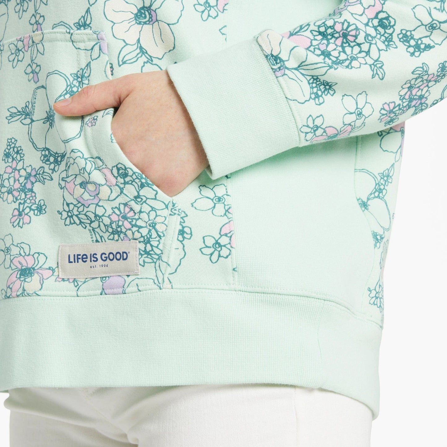 Women's Floral Garden Pattern Simply True Fleece Hoodie