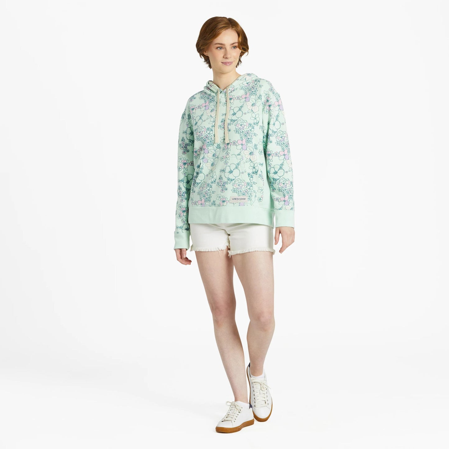 Women's Floral Garden Pattern Simply True Fleece Hoodie