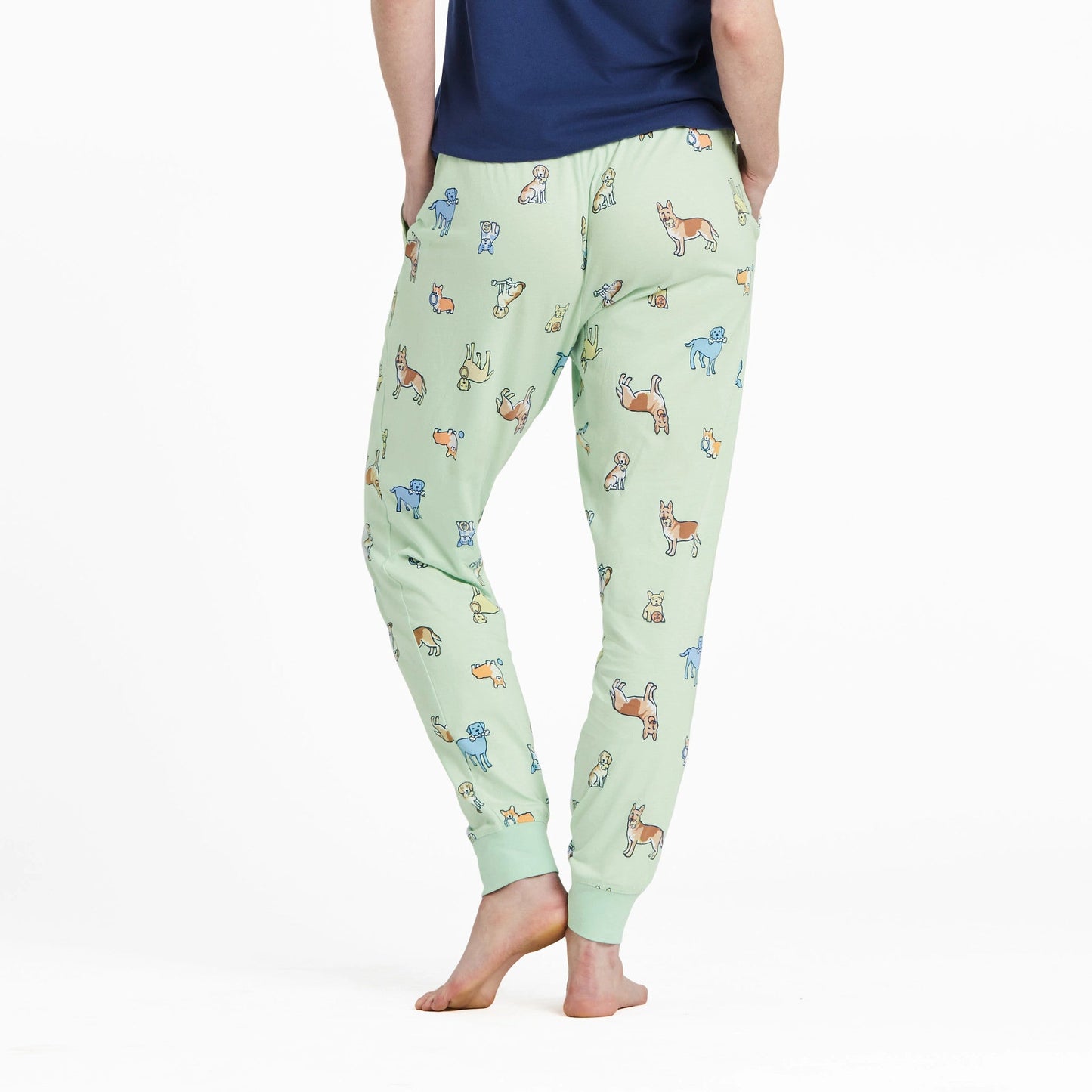 Women's Vintage Dog Pattern Snuggle Up Sleep Jogger