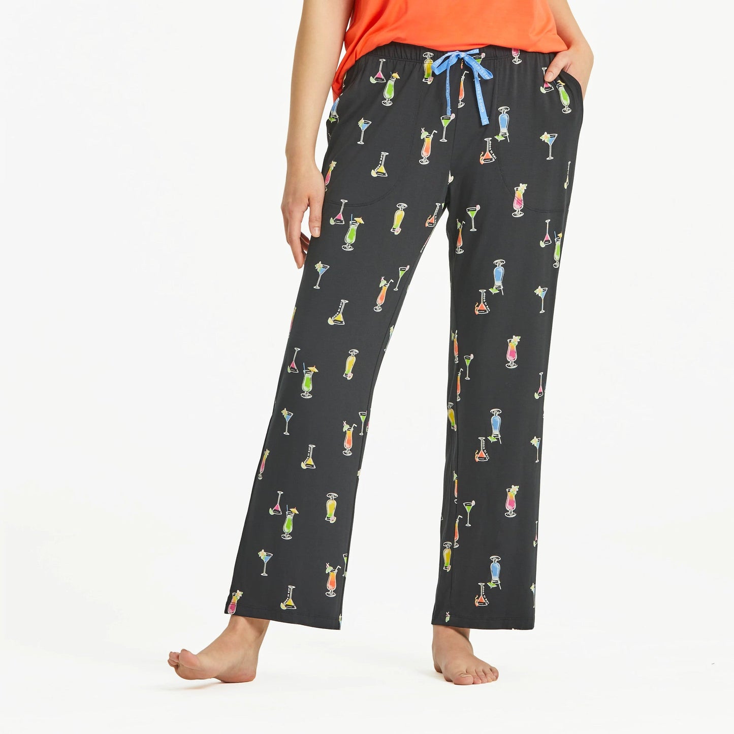 Women's Martini and Cocktail Pattern Lightweight Sleep Pant